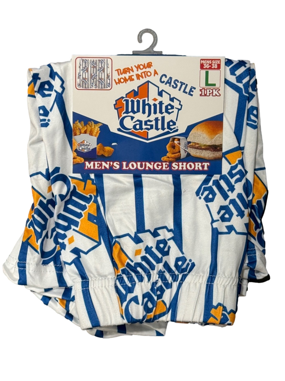 Mens White Castle Licensed Lounge Shorts - Size Large - NWT